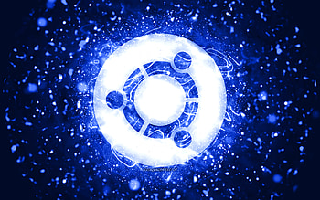 Ubuntu dark blue logo, , dark blue neon lights, Linux, creative, dark blue abstract background, Ubuntu logo, OS, Ubuntu HD wallpaper