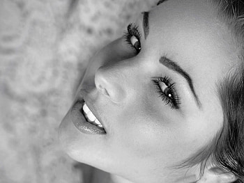 Glowing Embers, eyes, woman, beautiful face, black and white HD wallpaper