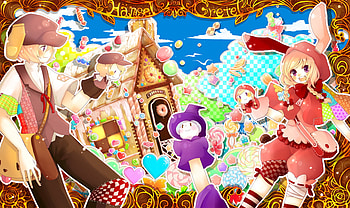 hansel and gretel, hansel, house, treats, colourful, gretel, ginger HD wallpaper