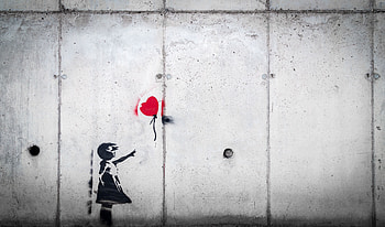 Art, Love, Balloon, Graffiti, Child, Street Art HD wallpaper