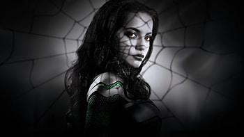 Isabela Merced As Anya Corazon In Madame Web 2024, madame-web, movies, 2024-movies, marvel, sony, superheroes, isabela-merced, monochrome, black-and-white, spider-woman HD wallpaper
