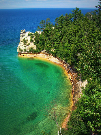 Lake Superior, d rocks, Upper Peninsula, Michigan HD phone wallpaper