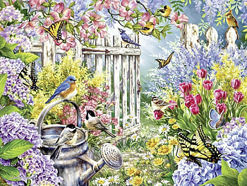 naturgarden, garden, natur, birds, butterfly HD wallpaper