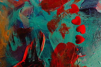 Abstract, Hearts, Paint, Stains, Spots HD wallpaper