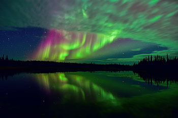 Northern lights, blue, green, sky, water, aurora borealis HD wallpaper