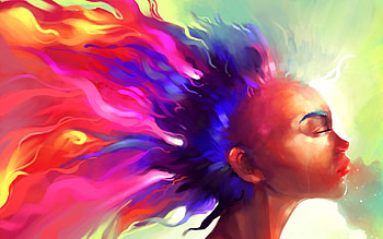Art paint, colorful, abstract, art, face, paint HD wallpaper