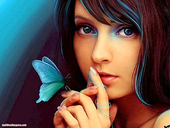 Shh Little One, abstract, butterfly, fantasy, other, girl HD wallpaper