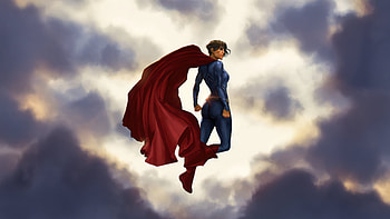 Supergirl Blue Cape Rising, supergirl, superheroes, artwork, art, digital-art HD wallpaper