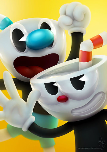 Cuphead, white, cartoon HD phone wallpaper