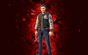 Eddie Brock, , red neon lights, Fortnite Battle Royale, Fortnite characters, Eddie Brock Skin, Fortnite, Eddie Brock Fortnite HD wallpaper