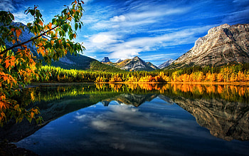Canada, autumn, mountains, rocks, lake, forest, beautiful nature, North America, R HD wallpaper
