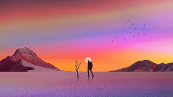 Desert Of Dreams, alone, desert, dream, artist, artwork, digital-art HD wallpaper