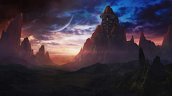 Landscape, Fantasy, Art, Mountains HD wallpaper
