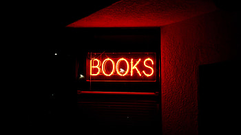 Books, Words, Neon, Text, Sign, Signboard HD wallpaper