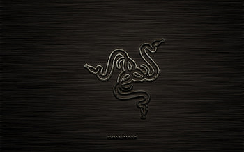 Razer carbon logo, Razer emblem, black metal texture, dark metal background, Razer logo, Razer HD wallpaper