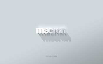Macron logo, white background, Macron 3d logo, 3d art, Macron, 3d Macron emblem HD wallpaper