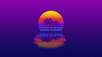 Palm Tree Synthwave, retrowave, trees, palm, synthwave, artist, artwork, digital-art HD wallpaper