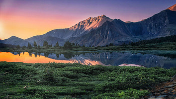 Billings Lake, Colorado, colors, sky, mountains, water, reflections, sunset, usa HD wallpaper