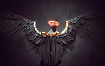 Black Angel Sadness, angel, artist, artwork, digital-art, deviantart, wings HD wallpaper