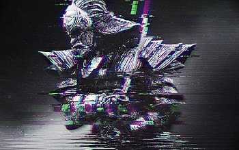 Samurai warrior digital , Glitch art, Abstract distortion, Artistic visuals HD wallpaper