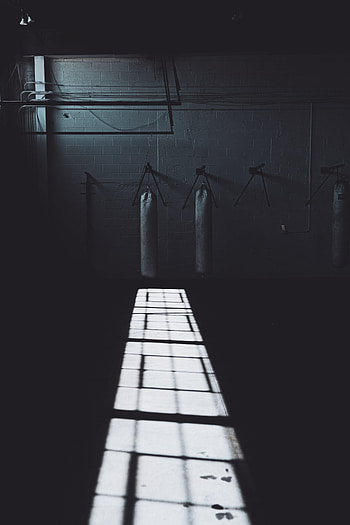 Sports, Dark, Shadow, Gym, Sports Hall, Punching Bag, Boxing Pear HD phone wallpaper