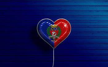 I Love Paris, , realistic balloons, blue wooden background, Day of Paris, french cities, flag of Paris, France, balloon with flag, Paris flag, Paris HD wallpaper
