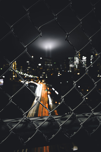 Cities, Glare, Blur, Smooth, Grid, Night City, Fence HD phone wallpaper