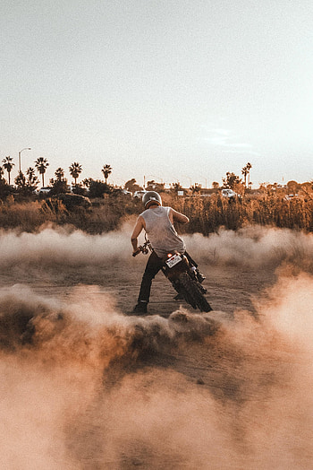 Motorcycles, Motorcyclist, Motorcycle, Dust, Drift HD phone wallpaper