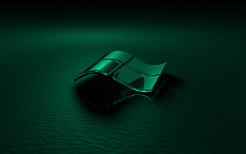 green 3d Windows logo, black background, 3d waves green background, Windows logo, Windows emblem, 3d art, Windows HD wallpaper
