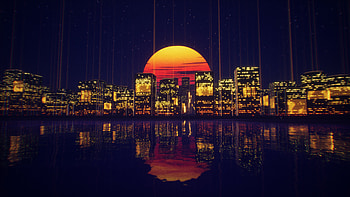 Abstract City Retro Sunset Night , retro, city, artist, artwork, digital-art HD wallpaper