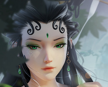 The White Snake, fantasy, white snake, face, girl, fuuym HD wallpaper