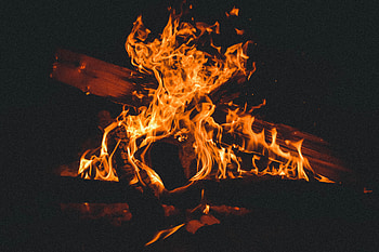 Fire, Bonfire, Dark, Flame, Firewood, Combustion HD wallpaper