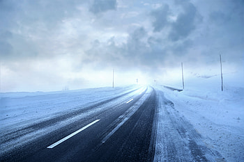 Road Covered With Snow Storm Winter Season , road, storm, snow, winter, nature HD wallpaper
