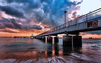 Gorgeous, sky, nature, water, sunset HD wallpaper