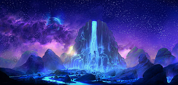 Fantasy Waterfall, waterfall, artist, digital-art, deviantart HD wallpaper