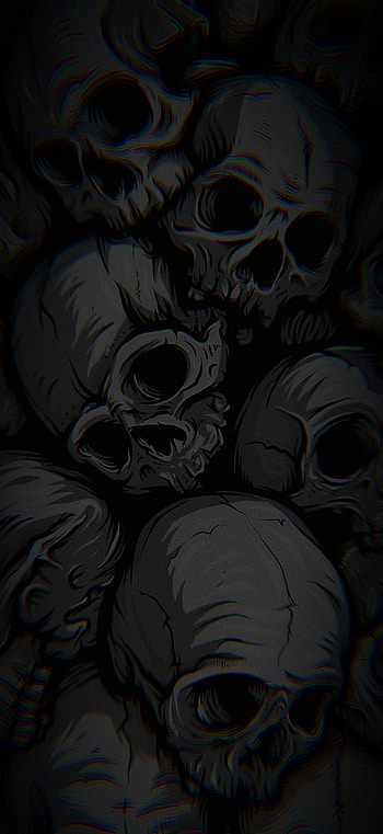 SK 102, head, skulls, art, gray, black, dark, grey HD phone wallpaper
