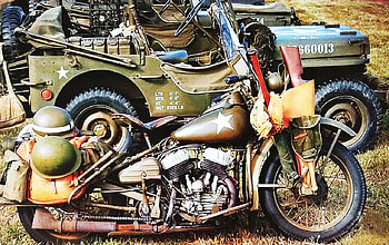 Vintage Army, military, jeep, n, ww2, graph, harley davidson, motorbike HD wallpaper
