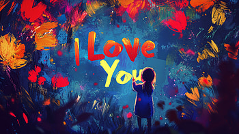 Vibrant Love: A Ultra Celebration, love, I Love You, artistic, colorful, child HD wallpaper