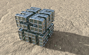Cube, sand, alone, desert, claw, metal, iron HD wallpaper