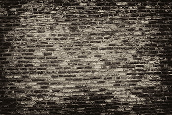 Grayscale textured brick wall background with rough surface. HD wallpaper