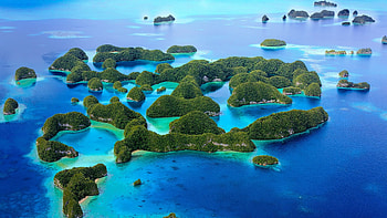 Aerial view of Palau, 70 islands spectacle, Windows 10 spotlight , Natural wonders HD wallpaper