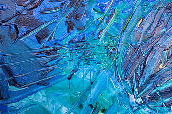 Dynamic abstract art with textured blue strokes, creating a vivid visual experience. HD wallpaper