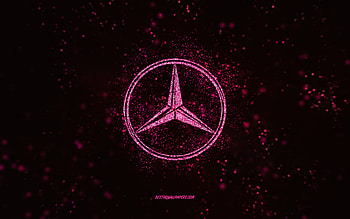 Mercedes-Benz glitter logo, , black background, Mercedes-Benz logo, pink glitter art, Mercedes-Benz, creative art, Mercedes-Benz pink glitter logo, Mercedes logo HD wallpaper