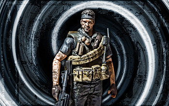 Frank Woods, gray grunge background, Call of Duty, vortex, Call Of Duty characters, Call of Duty Modern Warfare, McFarlane, Frank Woods Call Of Duty HD wallpaper