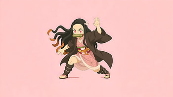 Nezuko Kamado, Minimalist, Anime, Demon Slayer: Kimetsu No Yaiba, Minimalist Anime HD wallpaper