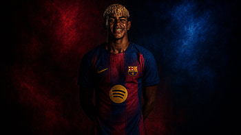 — Barcelona Young Star in Dramatic Light, Lamine Yamal, Soccer Player, Portrait HD wallpaper