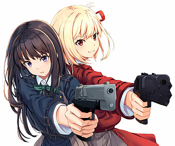 Chisato Nishikigi & Takina Inoue, Takina Inoue, Chisato Nishikigi, Anime, Lycoris Recoil HD wallpaper