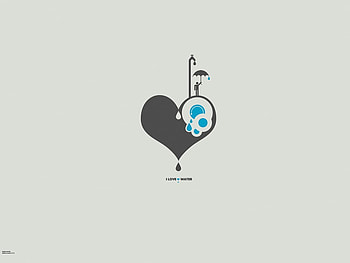 I Love Water, blue, gray, love, , heart, water HD wallpaper