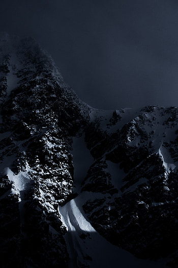 Mountain, Vertex, Top, Dark, Fog, Austria, Snow Covered, Snowbound, Tyrol, Stubai HD phone wallpaper