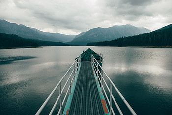 Nature, Rivers, Mountains, Pier, Forest, Fog HD wallpaper